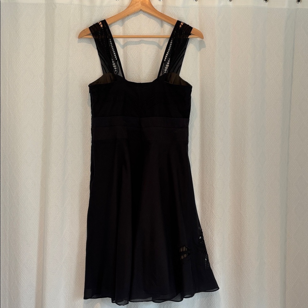 Karen Millen Black Cutwork Cotton/Silk Dress - Picture 6 of 9